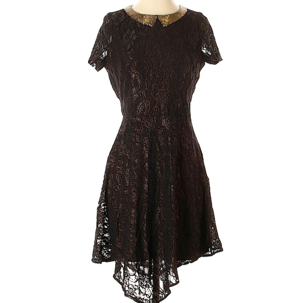 Black and Gold Cocktail Dress W118 by Walter Baker